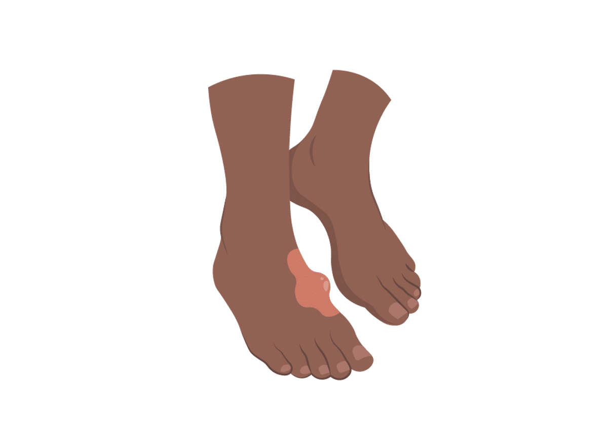 photo dessin de pieds avec une boule sur le dessus sur fond gris