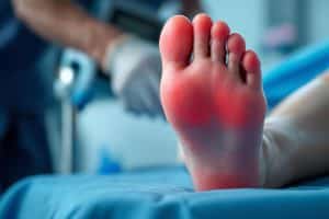Crise de goutte au pied : symptômes, causes et traitement