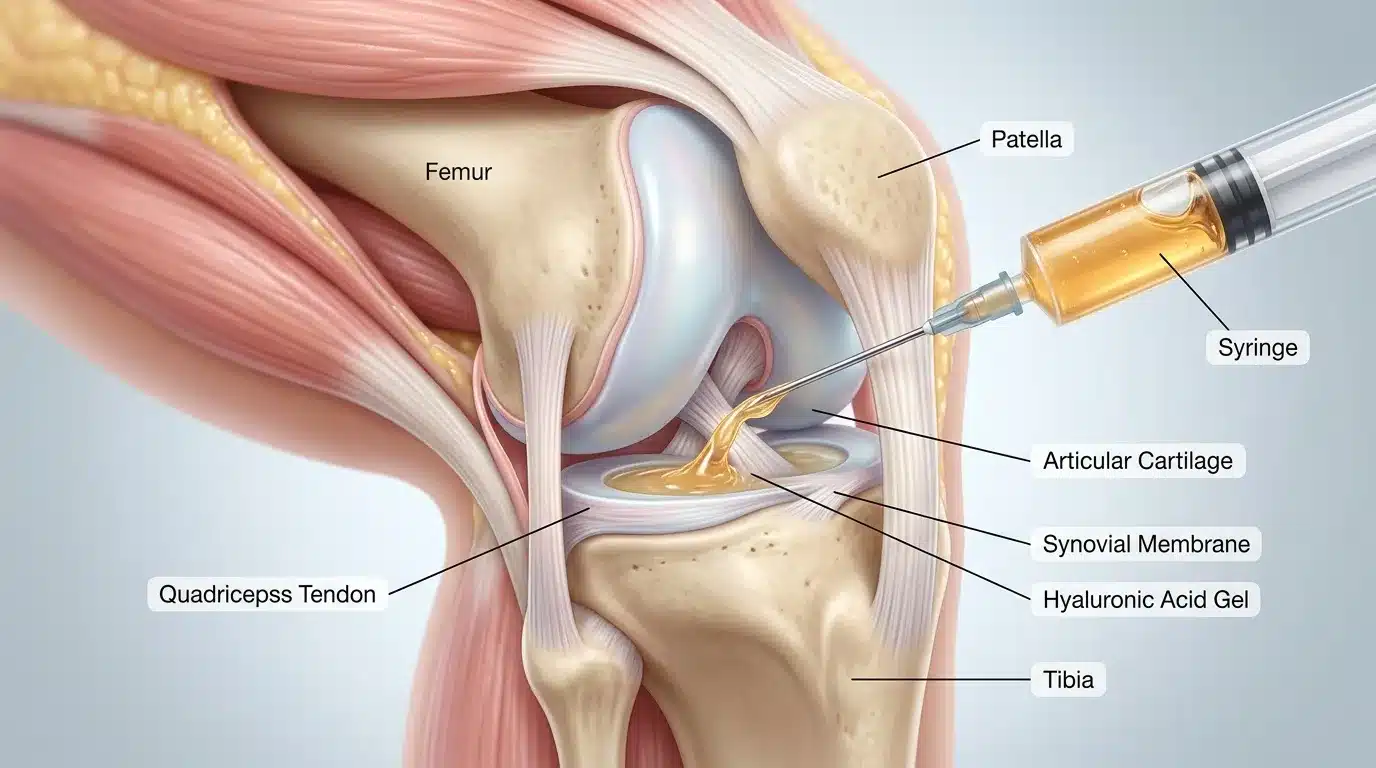 Injection intra-articulaire d'acide hyaluronique au genou